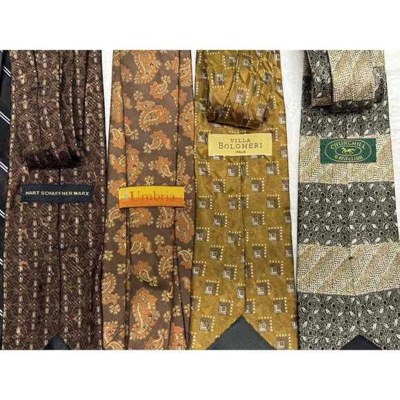 SILK TIE BUNDLE 8 Ties, Neutral Colors, 100% Silk - Picture 4 of 5